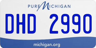 MI license plate DHD2990