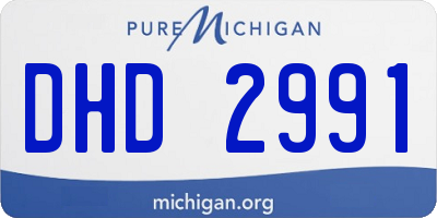 MI license plate DHD2991