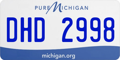 MI license plate DHD2998