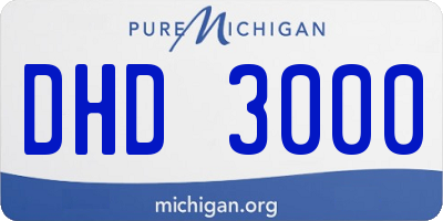 MI license plate DHD3000