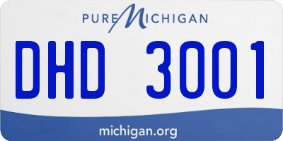 MI license plate DHD3001