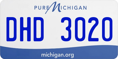 MI license plate DHD3020