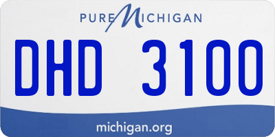 MI license plate DHD3100