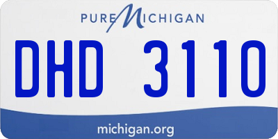 MI license plate DHD3110