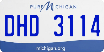 MI license plate DHD3114