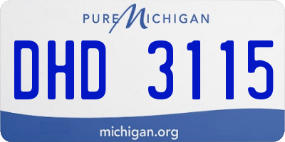 MI license plate DHD3115