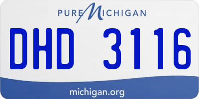 MI license plate DHD3116