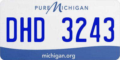 MI license plate DHD3243