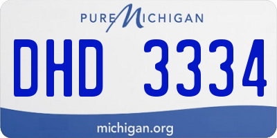MI license plate DHD3334