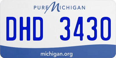 MI license plate DHD3430