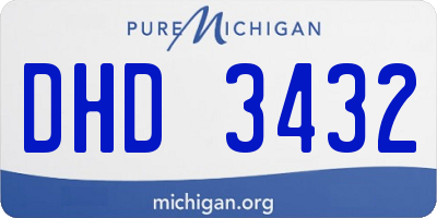 MI license plate DHD3432