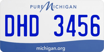 MI license plate DHD3456