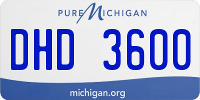 MI license plate DHD3600