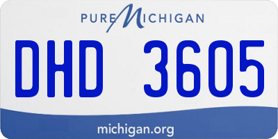 MI license plate DHD3605
