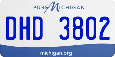 MI license plate DHD3802