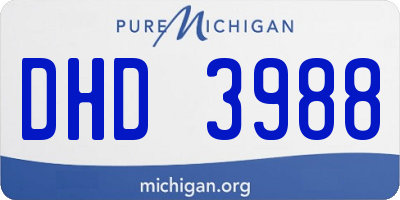 MI license plate DHD3988