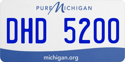 MI license plate DHD5200