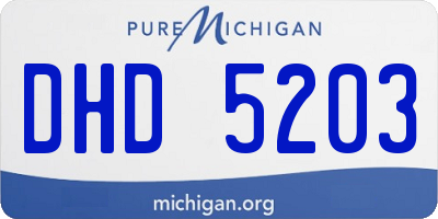 MI license plate DHD5203