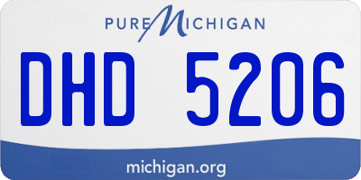 MI license plate DHD5206