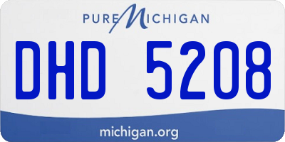 MI license plate DHD5208