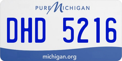 MI license plate DHD5216
