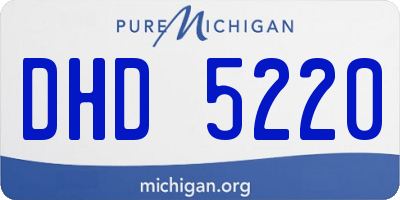 MI license plate DHD5220