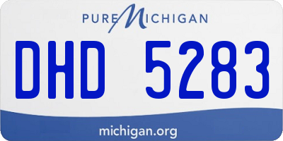 MI license plate DHD5283