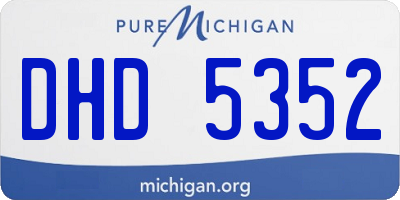 MI license plate DHD5352