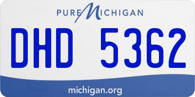 MI license plate DHD5362