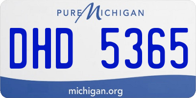 MI license plate DHD5365