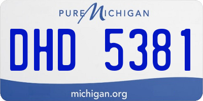 MI license plate DHD5381