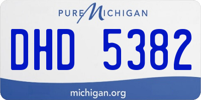 MI license plate DHD5382
