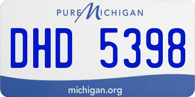 MI license plate DHD5398