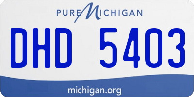 MI license plate DHD5403