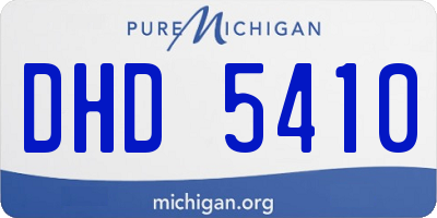 MI license plate DHD5410
