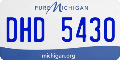 MI license plate DHD5430