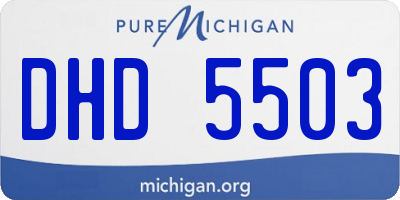 MI license plate DHD5503