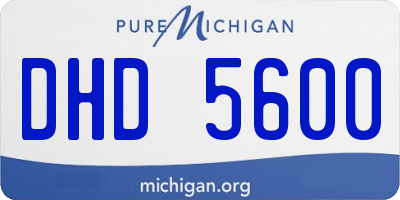 MI license plate DHD5600