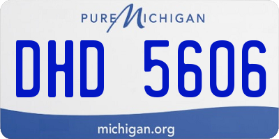 MI license plate DHD5606