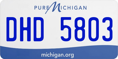 MI license plate DHD5803