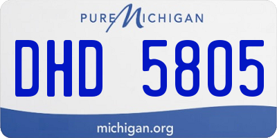 MI license plate DHD5805