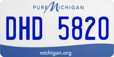 MI license plate DHD5820