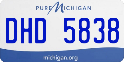 MI license plate DHD5838