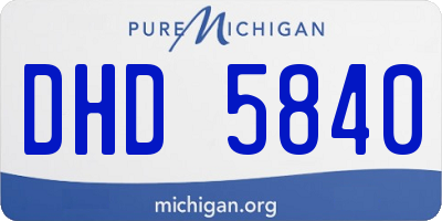 MI license plate DHD5840