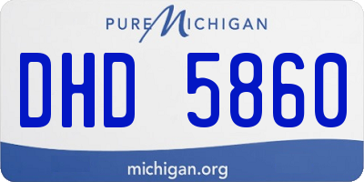 MI license plate DHD5860