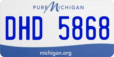 MI license plate DHD5868