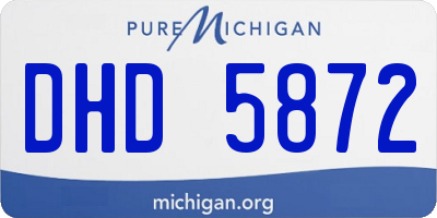 MI license plate DHD5872