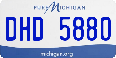 MI license plate DHD5880
