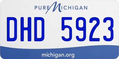 MI license plate DHD5923