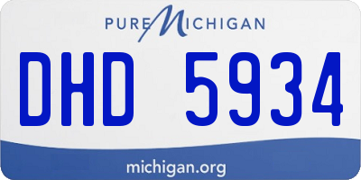 MI license plate DHD5934